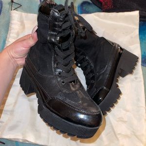 Brand is bamboo black combat boots size 6